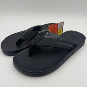 Flojos Men's Black Flip Flop Sandals Size 8 Comfort Beach Casual Thong Slip On